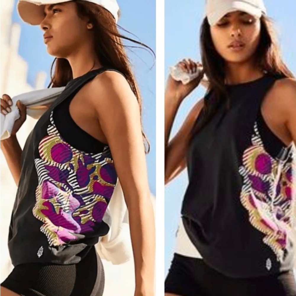NWOT FREE PEOPLE INHALE TANK GRAPHIC